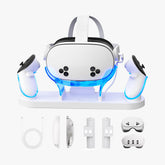 YOGES VR Q30S Charging Dock for Meta Quest 3 & Quest 3S, 2-in-1 Fast Charging Station with 2 Rechargeable Batteries